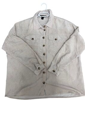Streetwear Society Cream Corduroy Shirt Jacket